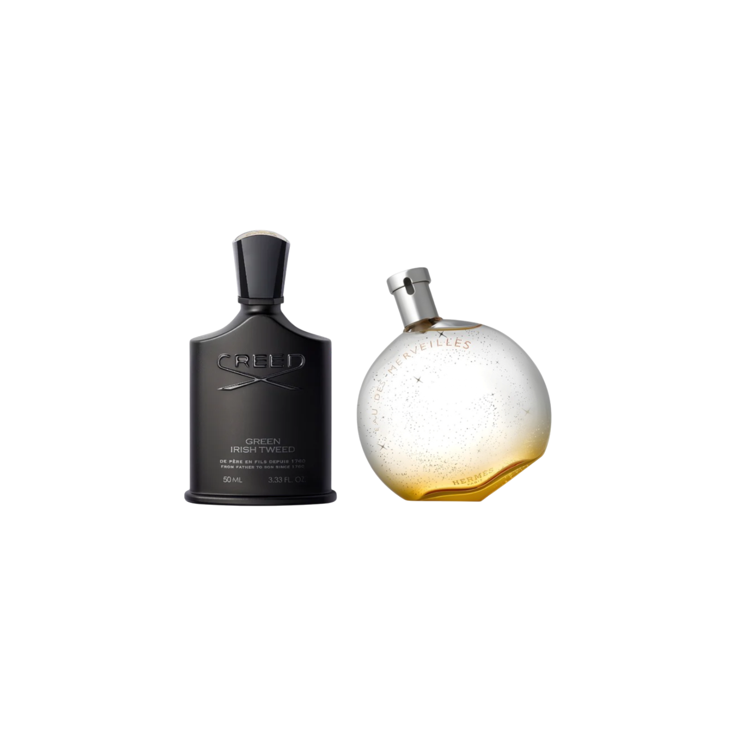 COMBO MILLESIME GREEN IRISH TWEED + EAU DES MERVEILLES HERMES