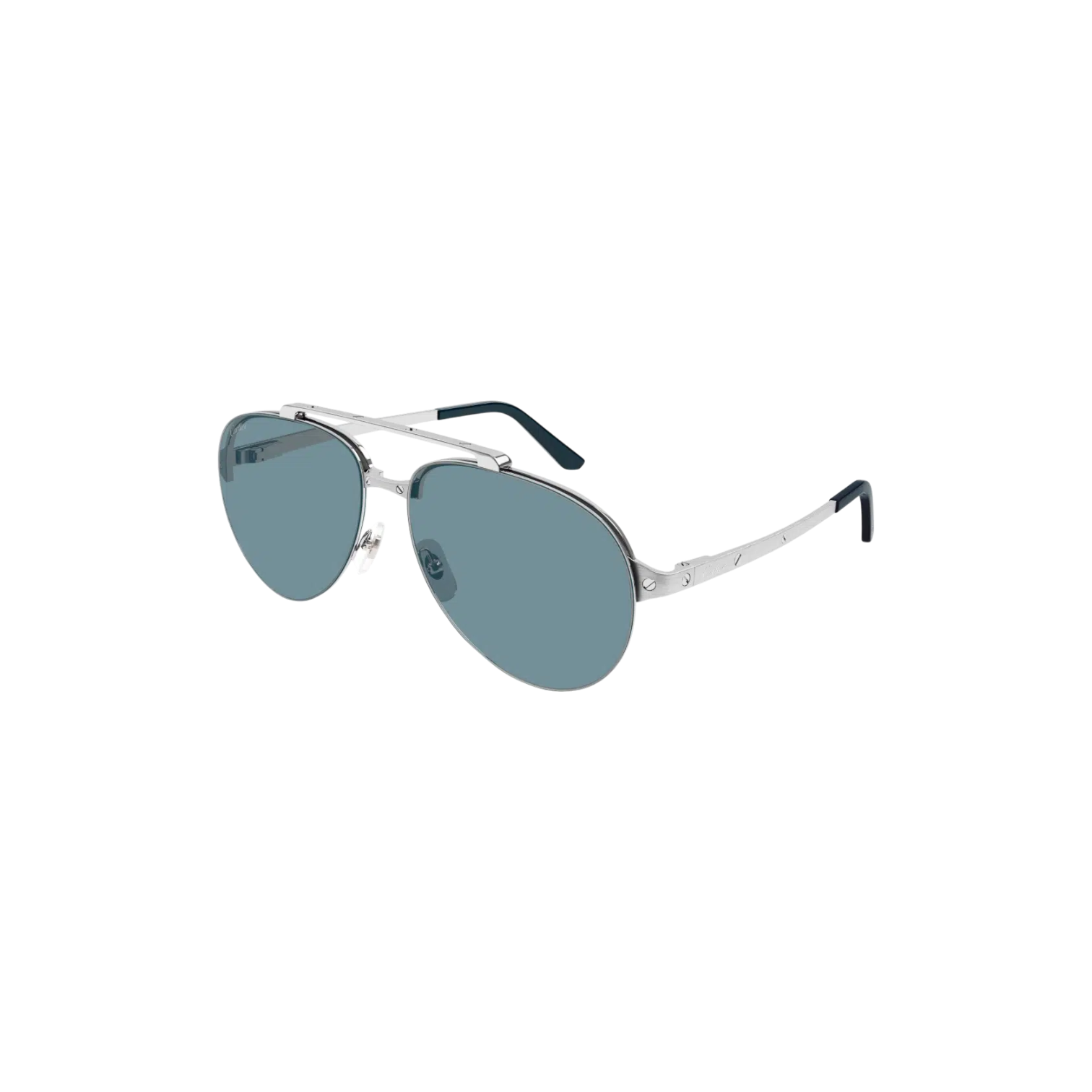 Santos de Cartier CT0354S - 00361 Gafas de Sol Plateadas Unisex.